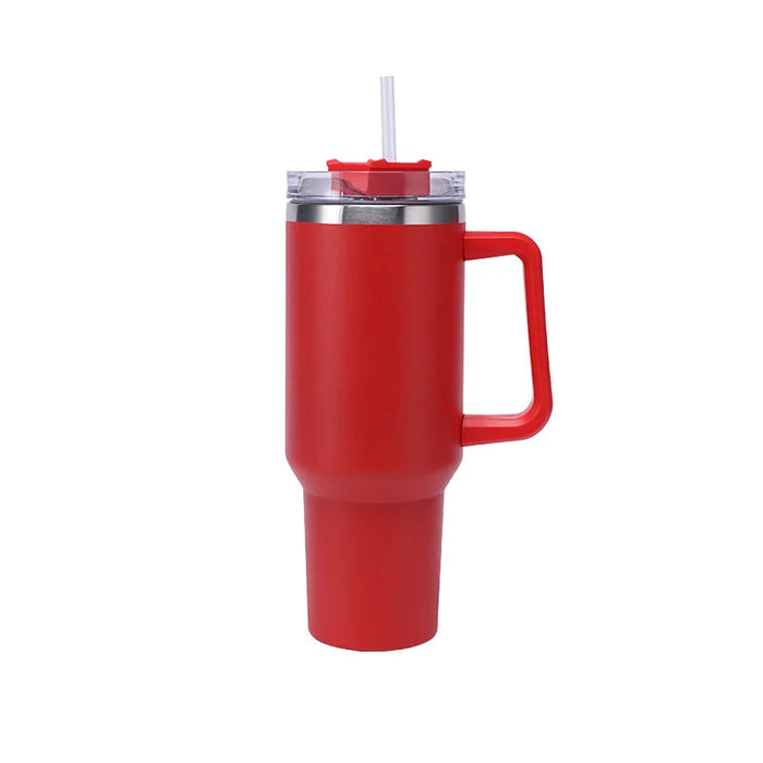 40oz Stainless Steel Insulated Hot Travel Mugs Water Bottle Thermal Vacuum Coffee Car Cup Cold Flask with Handle Straw