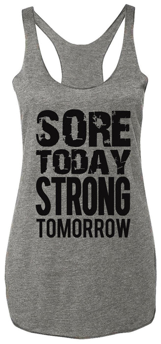 Sore Today STRONG Tomorrow Workout Tank Top Gray with Black Sore Today STRONG Tomorrow Workout Tank Top Gray with Black - Lacatang  Women's Clothing Orange Apollo Lacatang Shop 