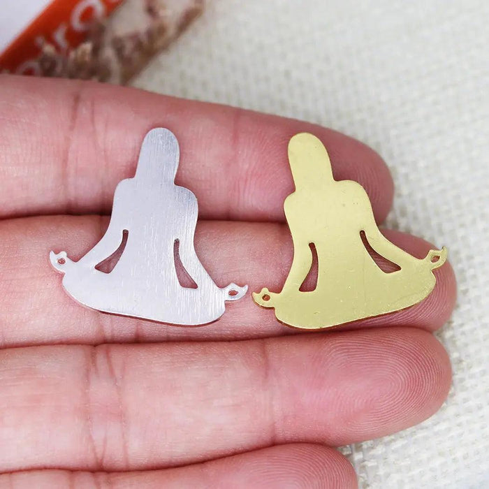 5PCS Zen Chakra Meditation  Pendant DIY Stainless Steel Gift For Women Men Charm Pendant For Bracelet Jewelry Findings Chakra Meditation Pendant - Set of 5  Aliexpress Lacatang Shop 