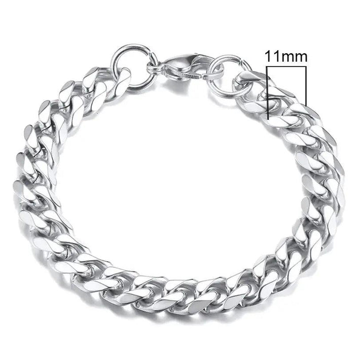 Vnox 3-11mm Chunky Miami Curb Chain Bracelet for Men, Stainless Steel Cuban Link Chain Wristband Classic Punk Heavy Male Jewelry Chunky Curb Chain Bracelet for Men - Stylish and Durable  AliExpress Lacatang Shop 