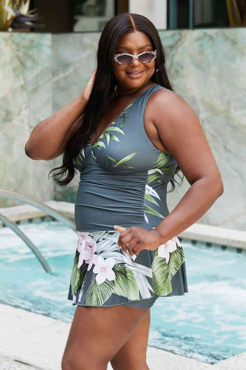 Aloha Forest Swim Dress – Marina West Swim Full Size Clear Waters - Lacatang Shop