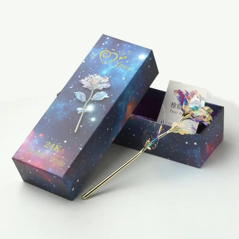Artificial Flowers 24K Gold Rose with Box New Year Valentine Day Roses - Lacatang Shop
