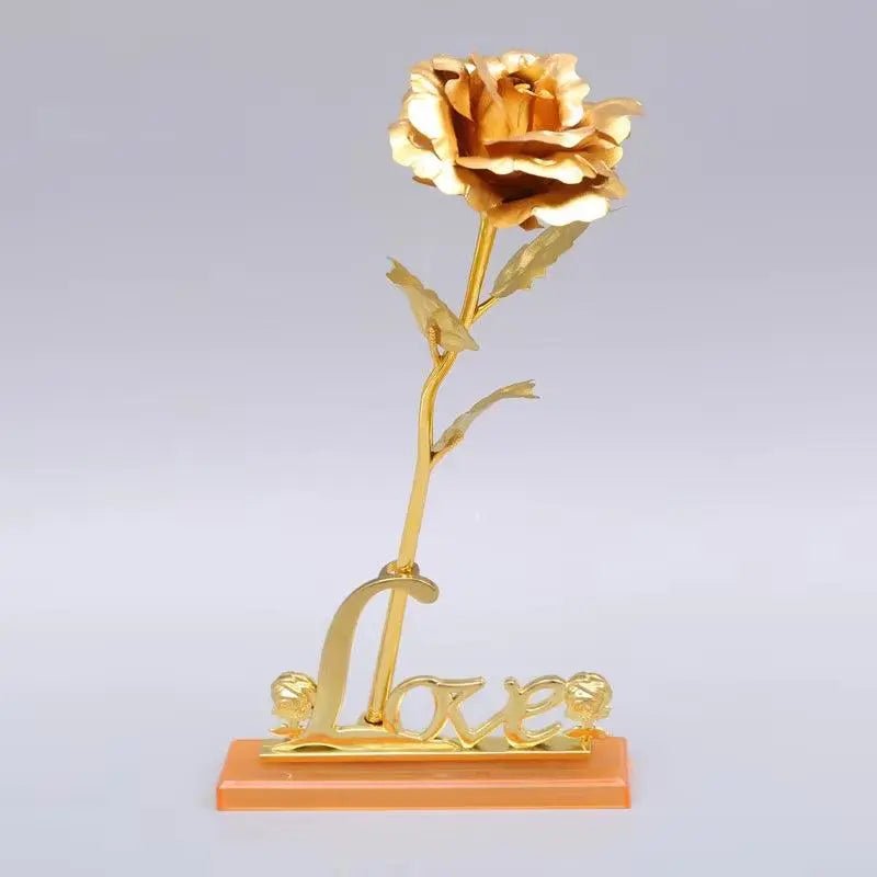 Artificial Flowers 24K Gold Rose with Box New Year Valentine Day Roses - Lacatang Shop