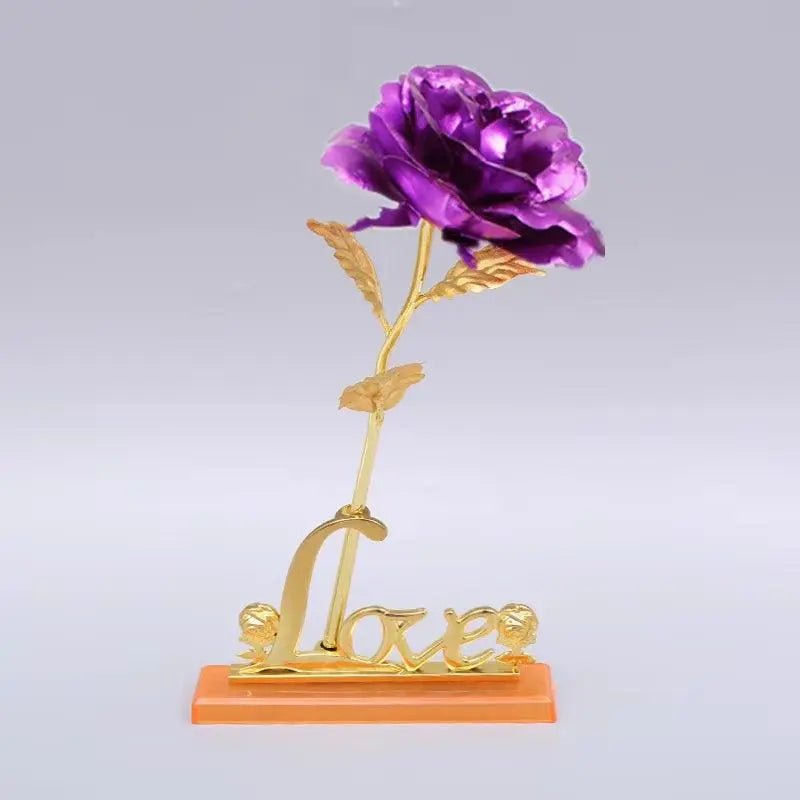 Artificial Flowers 24K Gold Rose with Box New Year Valentine Day Roses - Lacatang Shop