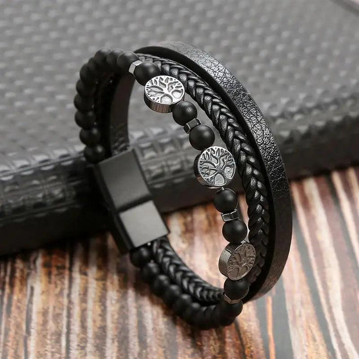 Classic Men's Leather Bracelet New Style Hand-woven Multi-layer Combination Accessory Fashion Man Jewelry Wholesale Dropshipping - Lacatang Shop