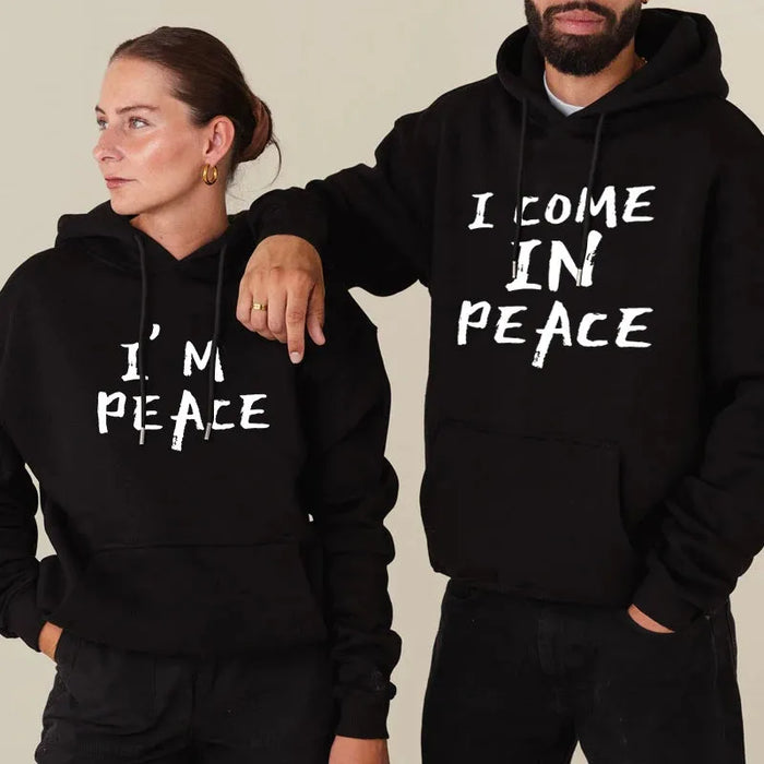 Lovers Sweet Autumn Pullover Hoodie I Come in Peace I'm Peace Funny Couples Matching Hoodies Letter Print Classic Sweatshirts Lovers Sweet Autumn Pullover Hoodie I Come in Peace I'm Peace Funny   Lacatang Shop Lacatang Shop 