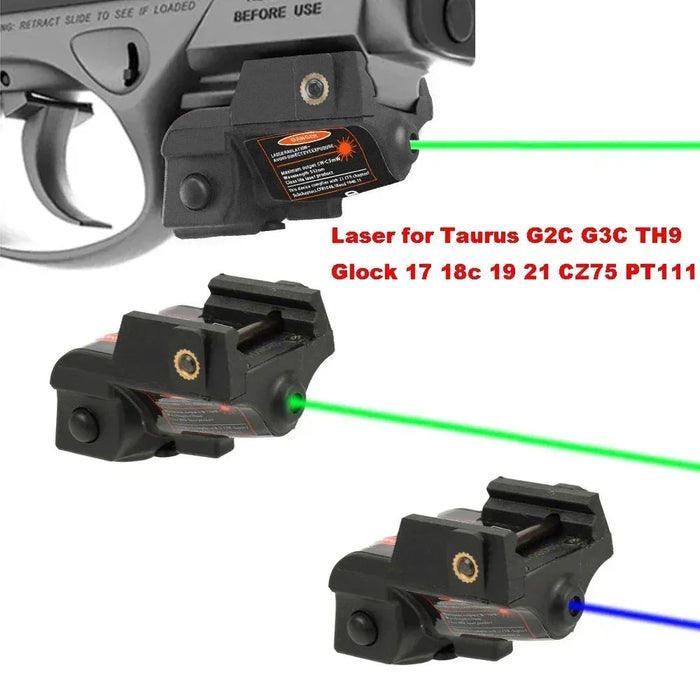 New USB Rechargeable Green Blue Laser Sight Scope Pistol Aiming Pointer For Taurus G3C TH9 Glock PT111