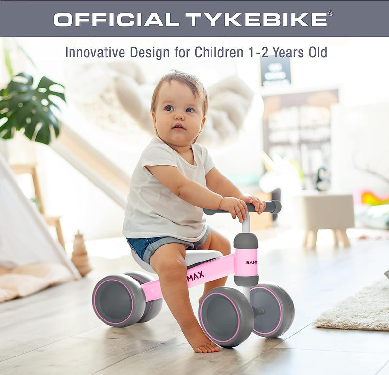 Balance Bike for 1 Year Old, Riding Toys for 9 - 24 Months Boys Girls, No Pedal 4 Wheels Bicycle, First Birthday Gift, Toddler Bike to Help Start Riding - Lacatang Shop