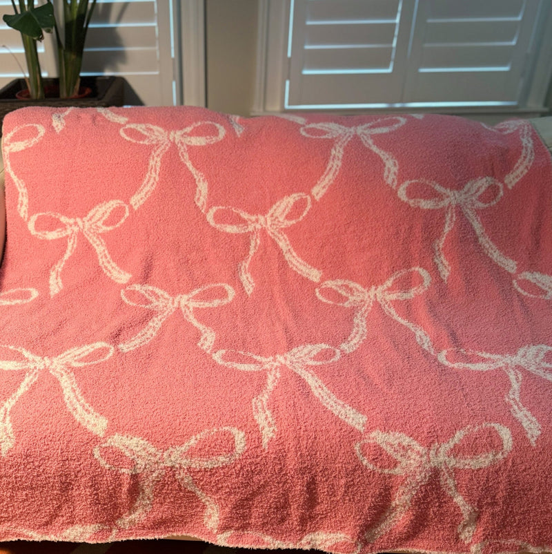 Bow Scalloped Coziest Blanket - Lacatang Shop