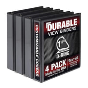Durable 1.5 Inch 3 Ring Binder, Made in USA, D Ring Binder, FSC 100% Recycled Chipboard, Green, 12 Pack