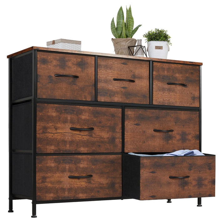 JHK Desser For Bedroom With 7 Fabric Drawers Organizer Storage Closet Chest Clothes For Living Room Display Cabinet Of Furniture Bedroom Dresser with Fabric Drawers - Elegant Storage Solution  AliExpress Lacatang Shop 