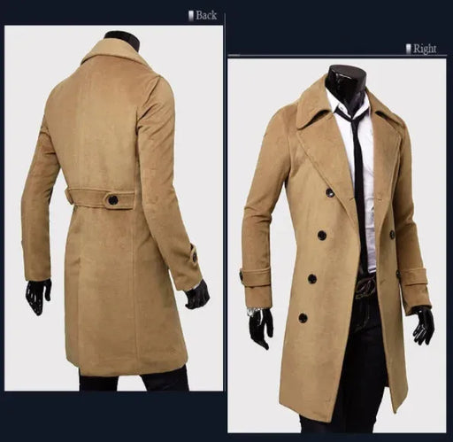 Classic Men's Long Overcoat - Lacatang Shop