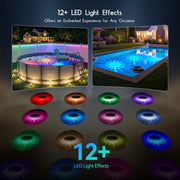 Solar Floating Pool Lights, RGB Pool Lights with Remote Control, IP68 Waterproof for Above-Ground Pools, Pool Parties, Inground Pools & Hot Tubs