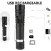 Super Bright 90000LM LED Tactical Flashlight Zoomable with Rechargeable Battery 90000LM Rechargeable Tactical LED Flashlight Zoomable - Super Bright  Lacatang Shop Lacatang Shop 