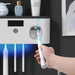 Wall Mounted Toothbrush Holder with Toothpaste Dispenser, Electric Toothbrush Holder for Bathroom, Solar Charging and No Drilling Required Smart Clean Toothbrush Organizer with 5 Brush Slots 
 
Organize Your Bathroom with a Smart Toothbrush Holder - No Drilling, Solar Charging, Holds 5 Brushes!  Lacatang Shop Lacatang Shop 