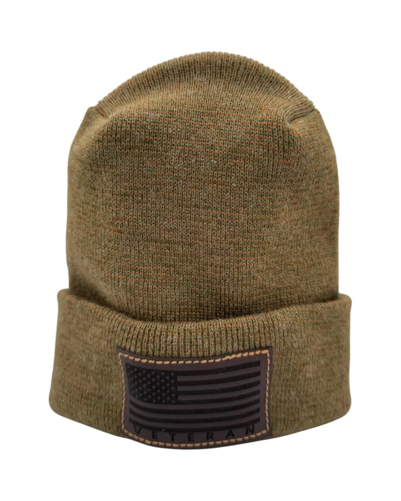 Designed & Made in USA | Veteran Beanie with USA Flag - Patriotic Theta Stitch Cuffed Knit Hat for Men & Women | Limited Edition - Lacatang Shop