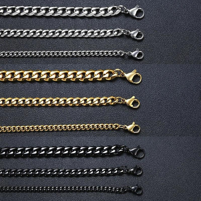 Vnox 3-11mm Chunky Miami Curb Chain Bracelet for Men, Stainless Steel Cuban Link Chain Wristband Classic Punk Heavy Male Jewelry Chunky Curb Chain Bracelet for Men - Stylish and Durable  AliExpress Lacatang Shop 