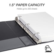 Durable 6 Inch Binder, Made in the USA, Locking D Ring Binder, Customizable Clear View Cover, Dark Blue, Holds 1225 Pages