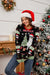 Contrast Christmas Pattern Round Neck Sweater - Lacatang Shop