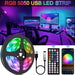 RGB 5050 LED Strip Light Remote App Control TV Led Backlight Flexible Ribbon Tape USB 5V Led Light for PC Gaming Room Decoration RGB 5050 LED Strip Light Remote App Control TV Led Backlight Flexible   Lacatang Shop Lacatang Shop 