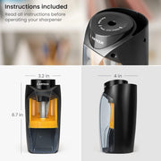 Electric Pencil Sharpener, Black, Dual - Hole, Fits 6–12 - Mm Pencils, Auto - Stop, Office Supplies for Teachers, Students, Classrooms, and Art Studios - Lacatang Shop