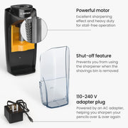 Electric Pencil Sharpener, Black, Dual - Hole, Fits 6–12 - Mm Pencils, Auto - Stop, Office Supplies for Teachers, Students, Classrooms, and Art Studios - Lacatang Shop