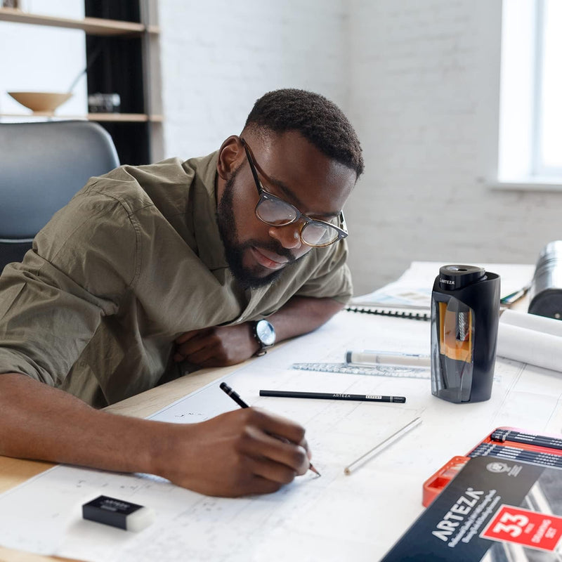 Electric Pencil Sharpener, Black, Dual - Hole, Fits 6–12 - Mm Pencils, Auto - Stop, Office Supplies for Teachers, Students, Classrooms, and Art Studios - Lacatang Shop