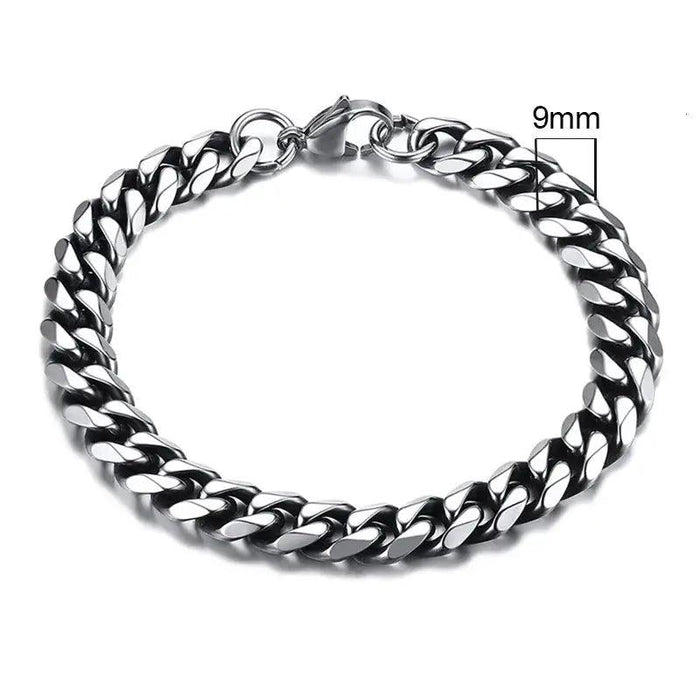 Vnox 3-11mm Chunky Miami Curb Chain Bracelet for Men, Stainless Steel Cuban Link Chain Wristband Classic Punk Heavy Male Jewelry Chunky Curb Chain Bracelet for Men - Stylish and Durable  AliExpress Lacatang Shop 