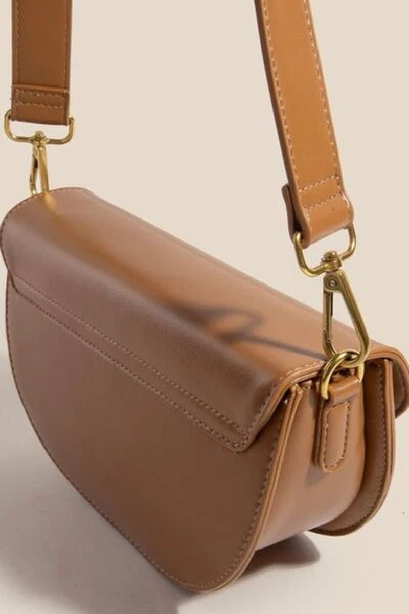 Fame Crescent Faux Leather Crossbody Bag - Lacatang Shop