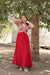 Women Attractive Georgette Semi-Stitched Gown Color Red - Lacatang Shop