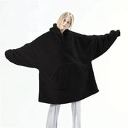 Hoodie Sweatshirt with Big Pocket Tops Sweater Comfortable Loose Double - Sided Fleece Thicker Wearable Blanket - Lacatang Shop