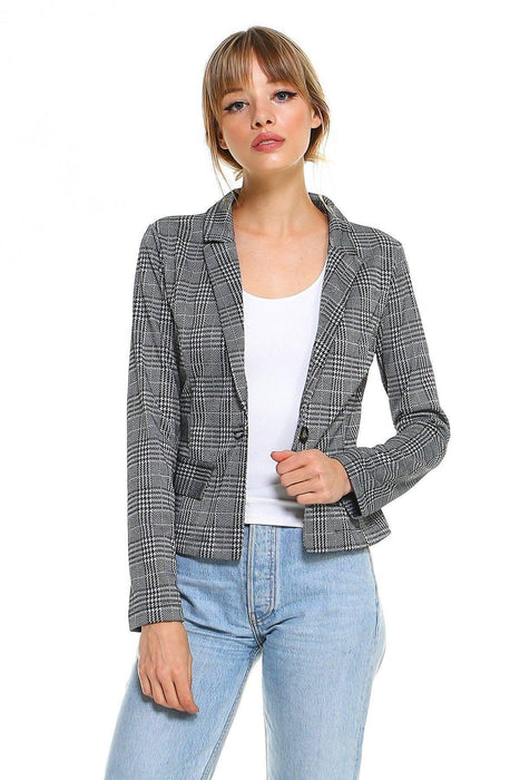 Point Plaid Blazer - Lacatang Shop