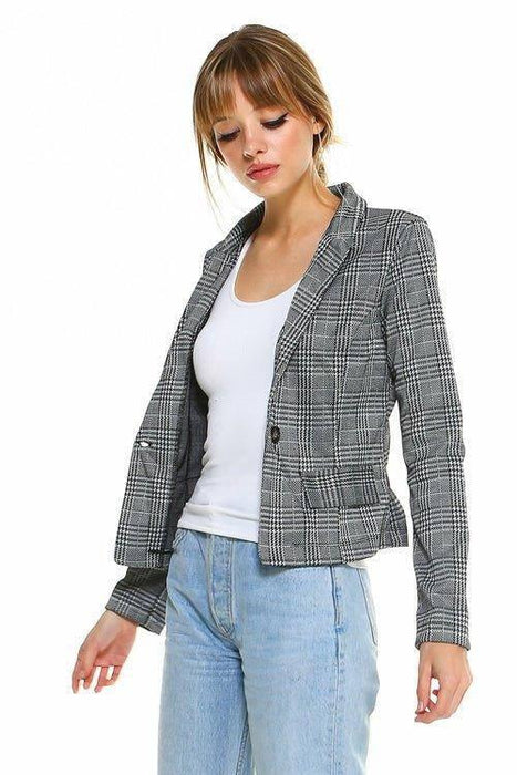 Point Plaid Blazer - Lacatang Shop