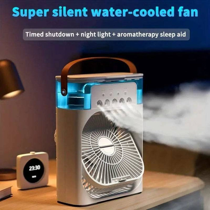 Portable Air Conditioner Fan Household Small Air Cooler Humidifier Hydrocooling Fan Portable Air Adjustment for Office 3 Speed - Lacatang Shop