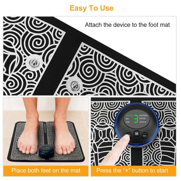 EMS Foot Massage Pad Electric Stimulator Massager Unit Rechargeable