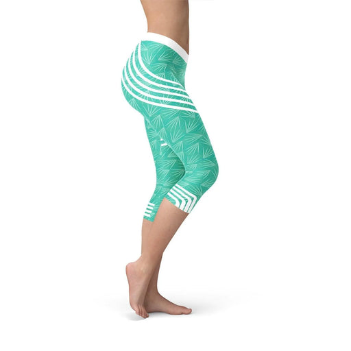 Turquoise Sports Capri Leggings - Lacatang Shop