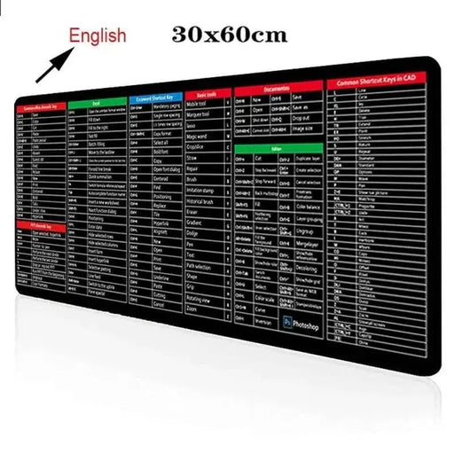 Office Shortcut Keys Rubber Mouse Pad with Cartoon Anime Gaming Design