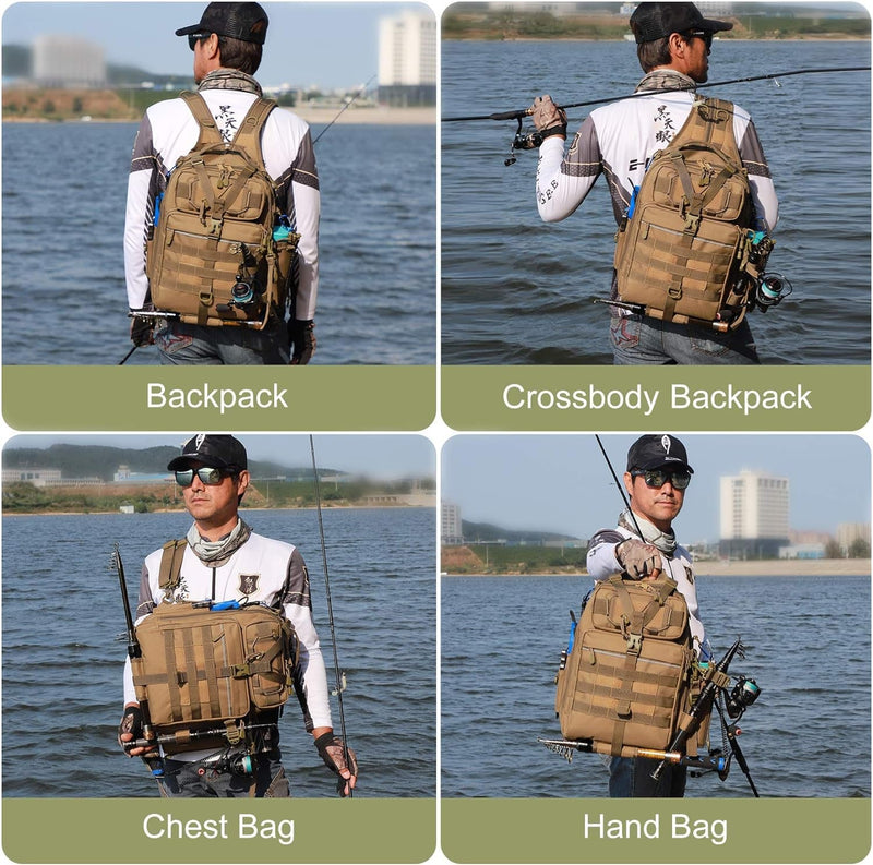 Outdoor Tackle Bag - Large Water - Resistant Fishing Backpack - Lacatang Shop
