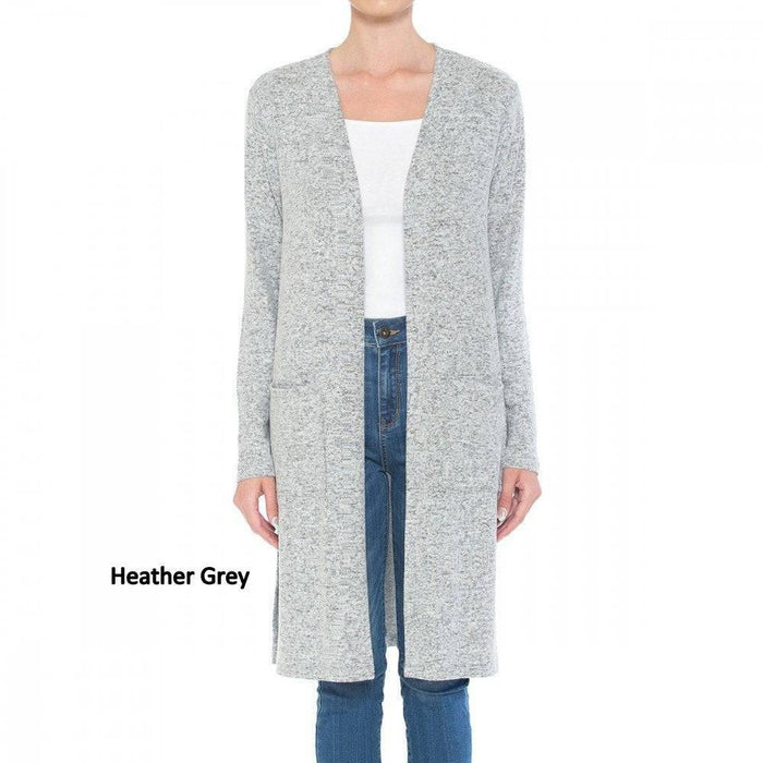 Brushed Hacci Double Pocket Long Sleeve Duster Cardigan - Lacatang Shop