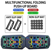 Portable Multifunctional Push - Up Board Set with Handles Foldable Fitness Equipment for Chest Abdomen Arms and Back Training - Lacatang Shop