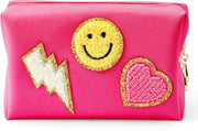 Preppy Patch Small Toiletry Bag - Pink - Lacatang Shop