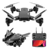 Image of a sleek black foldable camera drone from Blue Charlie, the 