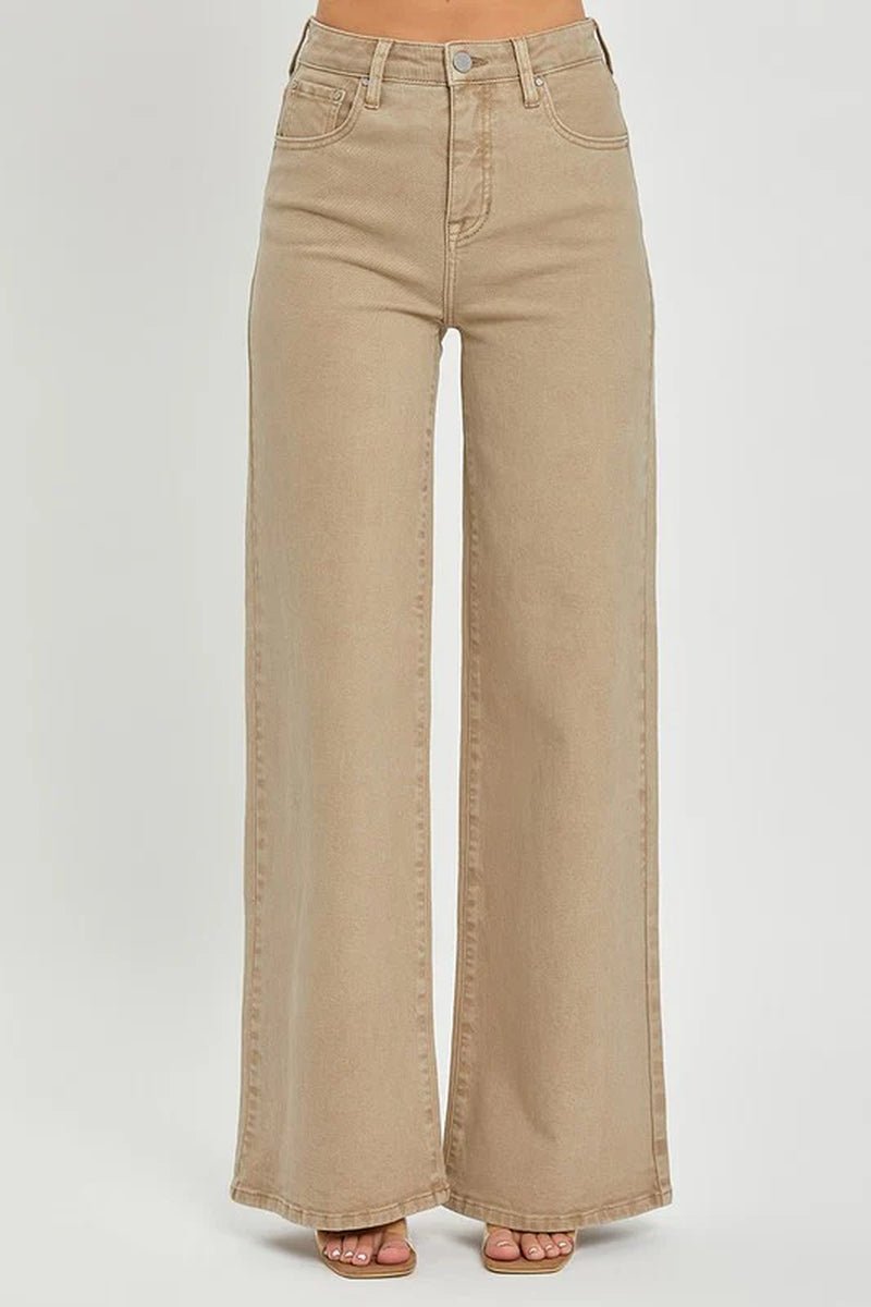 RISEN Plus High Rise Tummy Control Wide Leg Jeans - Lacatang Shop