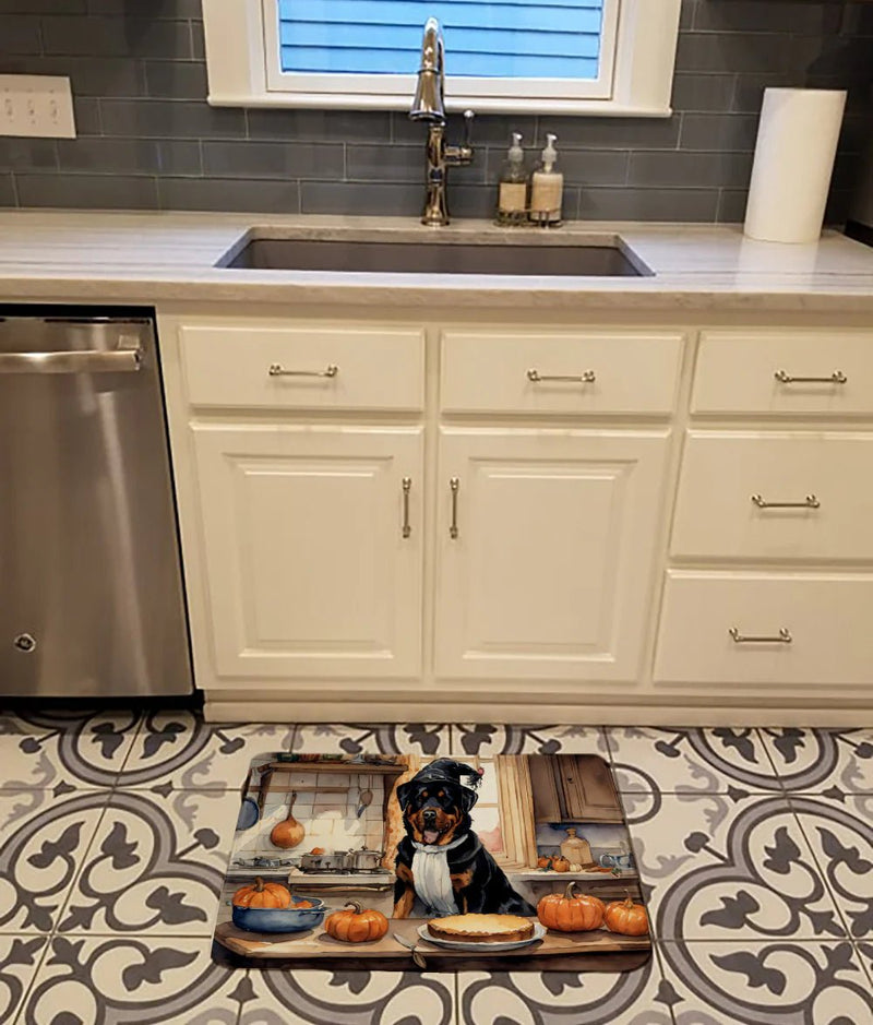 Rottweiler Fall Kitchen Pumpkins Memory Foam Kitchen Mat - Lacatang Shop