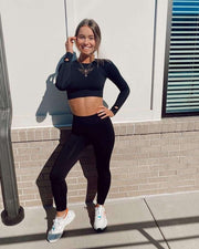 Seamless High Waist Yoga Leggings & Crop Top Sets - Lacatang Shop