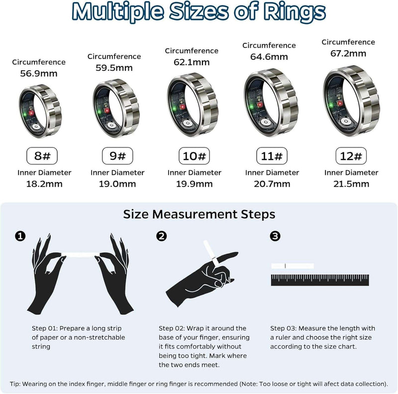 Smart Health Tracker Ring - Waterproof Fitness Monitor - Lacatang Shop