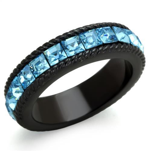 TK1867 - IP Black(Ion Plating) Stainless Steel Ring with Top Grade - Lacatang Shop