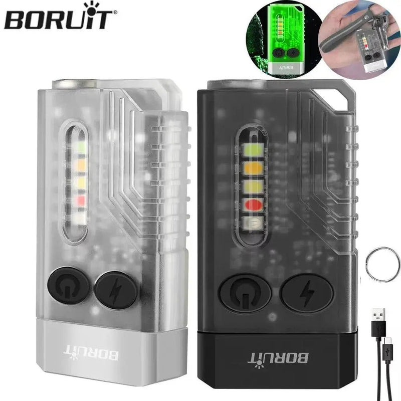 V10 EDC Keychain Light 1000 LM Powerful LED Flashlight Type - C Rechargeable Uv Lamp Tiki Fishing Torch Camping Lantern - Lacatang Shop