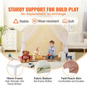 VEVOR Kids Play Tent, Kids Tent for Kids 1 - 5 Years Old, Toddler Tent with Mat and Tent Lamp, Tent for Kids with Windows for Indoor and Outdoor, Yurt Tent for Boys and Girls, Beige - Lacatang Shop