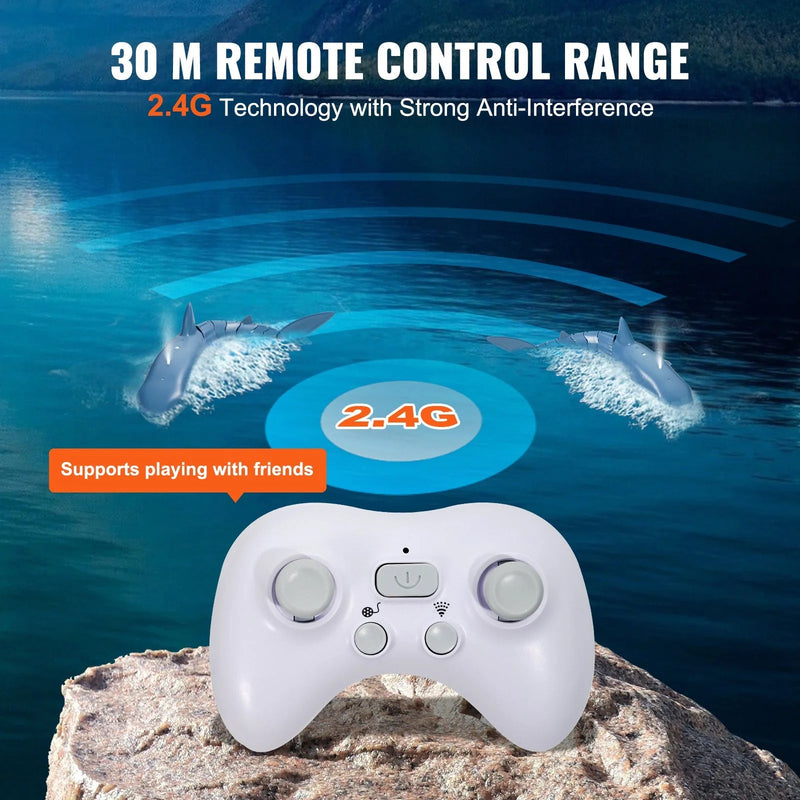 VEVOR Remote Control Shark Toy 2.4 Ghz High Speed RC Boat for Kids Adults Gift - Lacatang Shop
